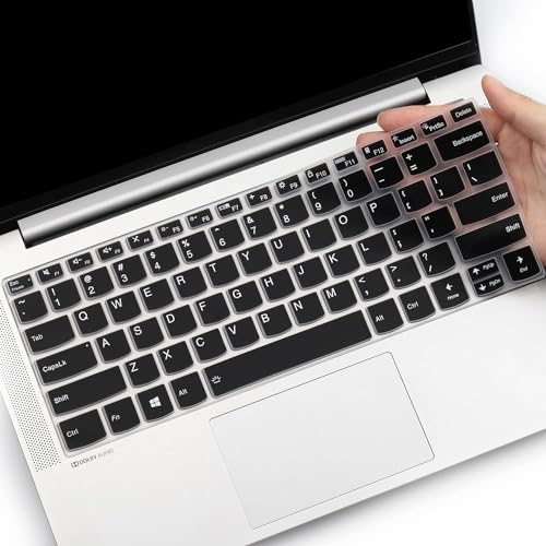 OJOS Keyboard Cover Skin for Lenovo Flex 5 5i 14" 2-in-1 Laptop, Idepad S540 14 inch, Lenovo Yoga 5i 7i 9i 14, IdeaPad Slim 5i 7i 9i Pro 14", ThinkBook 14 G2 G3 G4, ThinkBook 14s 14p Yoga 14", Black - Image 1