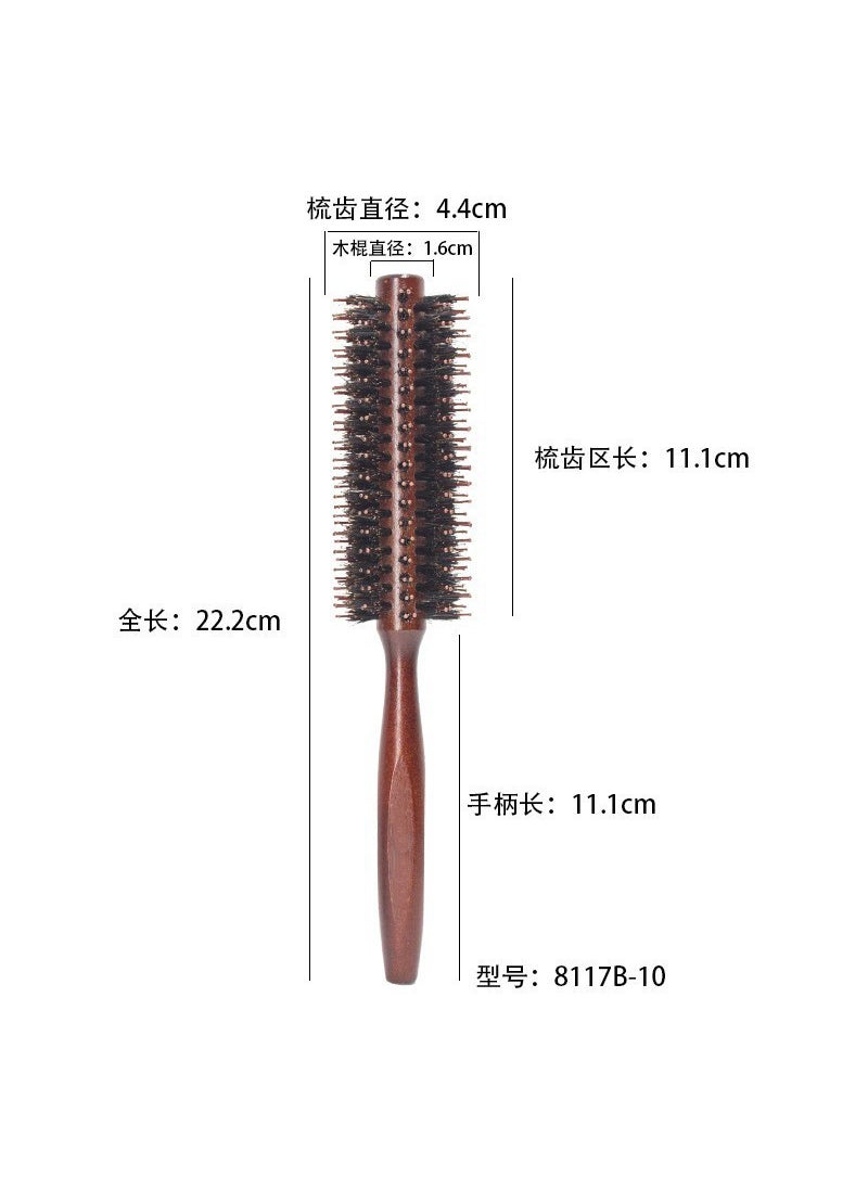Generic Natural Boar Bristle Curling Hair Brush 8117B-10 Row Straight Four-sided 