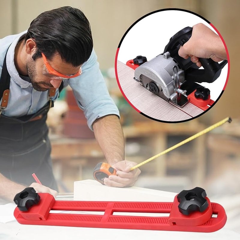 Red Circular Saw Guide Precision Cutting Base Guide Milling Positioning Clamp Attachment - Image 3