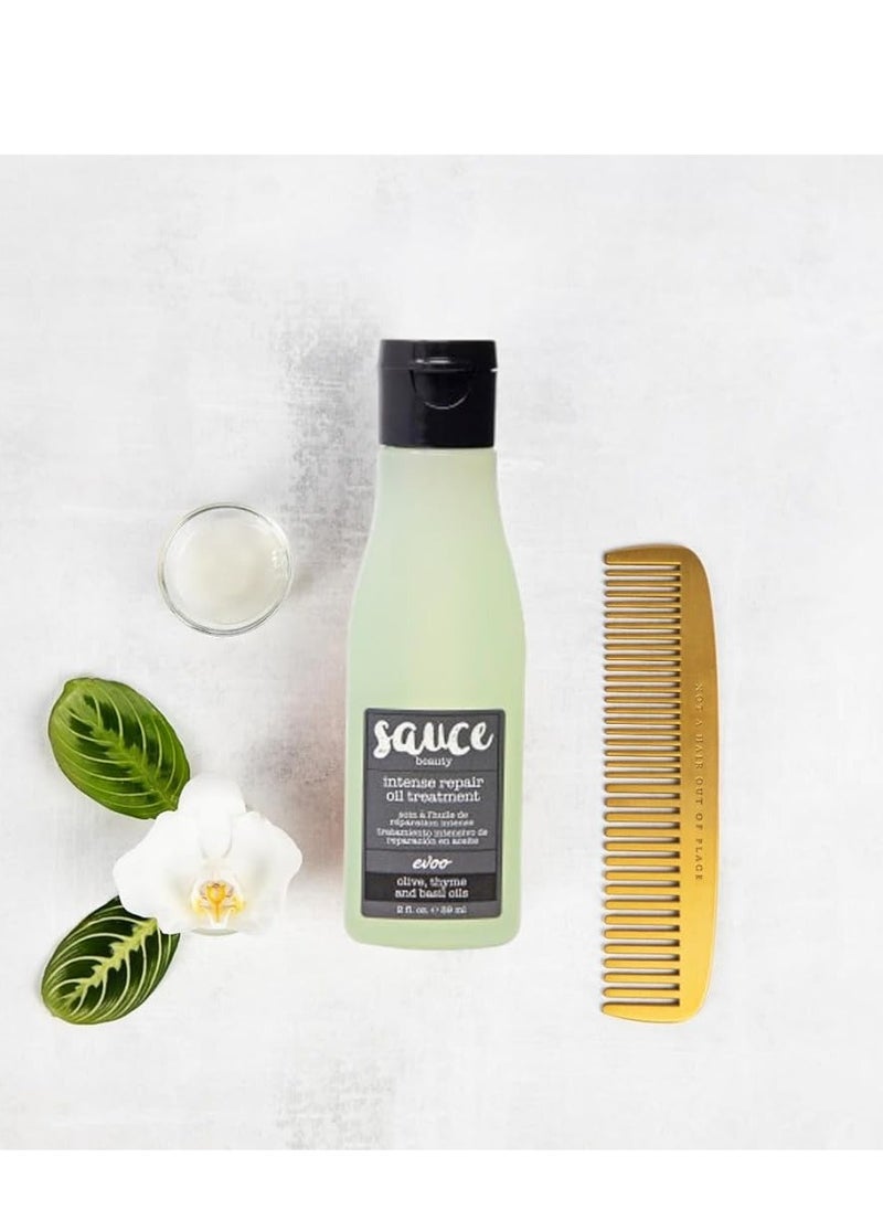 Sauce Beauty - SAUCE BEAUTY Intense Repair Olive Oil Treatment - Hair Oil for Curly Hair w/Olive, Thyme & Basil Oils - 2 Fl Oz Hair Oil for Damaged Hair & Split Ends (EVOO) - Image 1