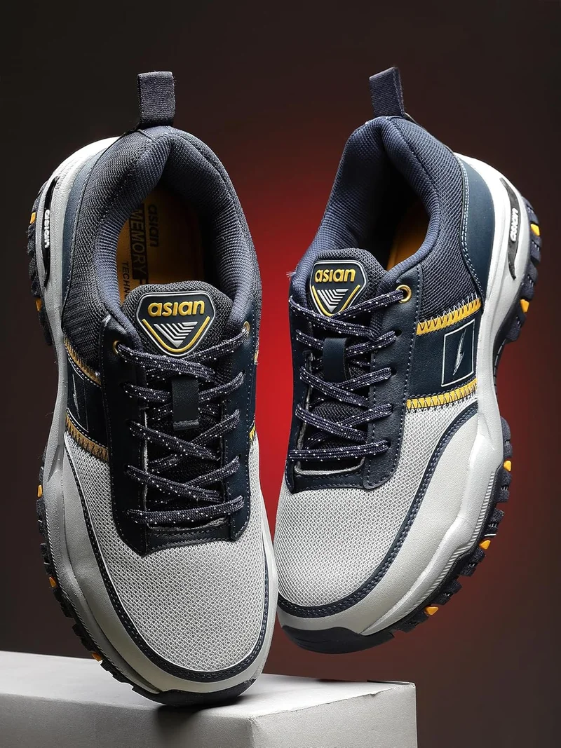 Asian Navy Mustard Sports Shoes for Men and Boys