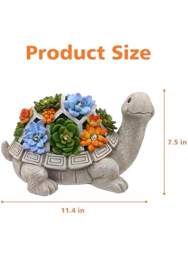 Solar Garden Outdoor Statues Turtle,Statue with Succulent & LED Lights Garden Tortoise Statue Solar Powered Turtle Figurine for Patio Balcony Yard Lawn Decoration Ornament - pzsku/ZACBAF69CC6BBD2C7D05DZ/45/_/1725707605/1798de53-b632-417a-b764-86c2d6c9708f