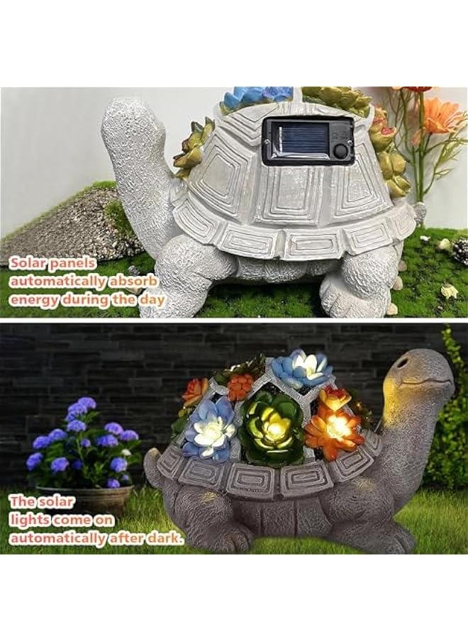 Solar Garden Outdoor Statues Turtle,Statue with Succulent & LED Lights Garden Tortoise Statue Solar Powered Turtle Figurine for Patio Balcony Yard Lawn Decoration Ornament - pzsku/ZACBAF69CC6BBD2C7D05DZ/45/_/1725707635/3777889f-5640-47ad-90cc-fc36d472d189