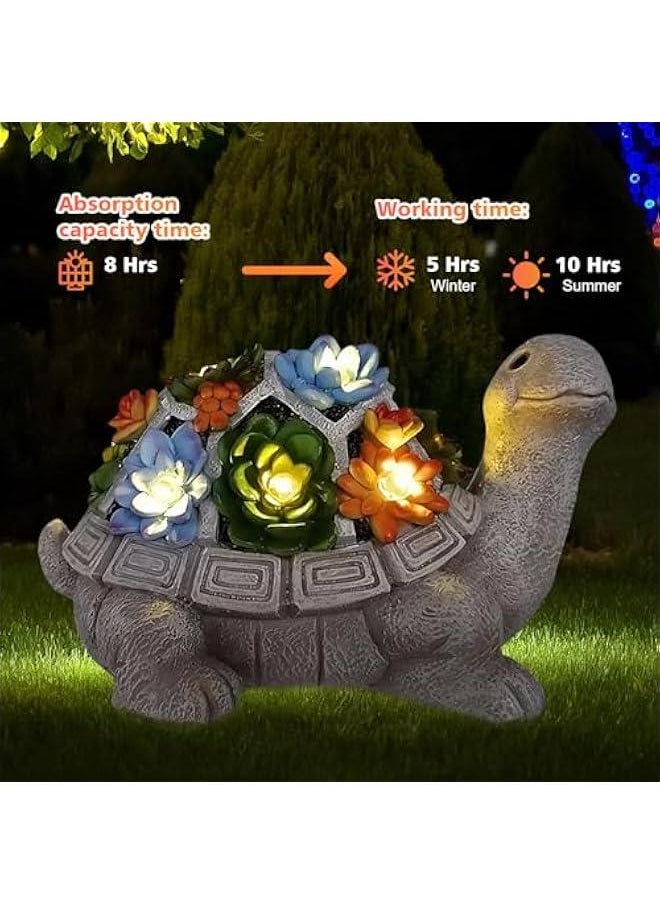 Solar Garden Outdoor Statues Turtle,Statue with Succulent & LED Lights Garden Tortoise Statue Solar Powered Turtle Figurine for Patio Balcony Yard Lawn Decoration Ornament - pzsku/ZACBAF69CC6BBD2C7D05DZ/45/_/1725707666/31d2e6fc-4826-4883-911c-41d2553f96ac