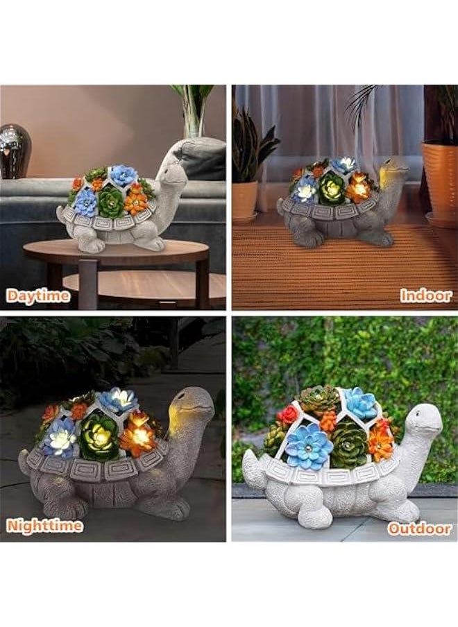 Solar Garden Outdoor Statues Turtle,Statue with Succulent & LED Lights Garden Tortoise Statue Solar Powered Turtle Figurine for Patio Balcony Yard Lawn Decoration Ornament - pzsku/ZACBAF69CC6BBD2C7D05DZ/45/_/1725707736/55711500-d30e-4d82-a29e-db2346be5e15