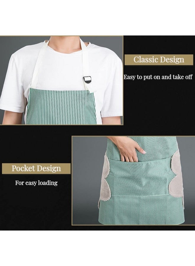 Leeonz مئزر ليونز® الشريطي للنساء والرجال مع جيب، مئزر مقاوم للماء للطهي وأعمال المنزل، مئزر طهاة المطبخ مع تصميم جيب لمسح اليدين للطهي، الخبز، الشواء، الرسم، clearance (أخضر) - Image 5