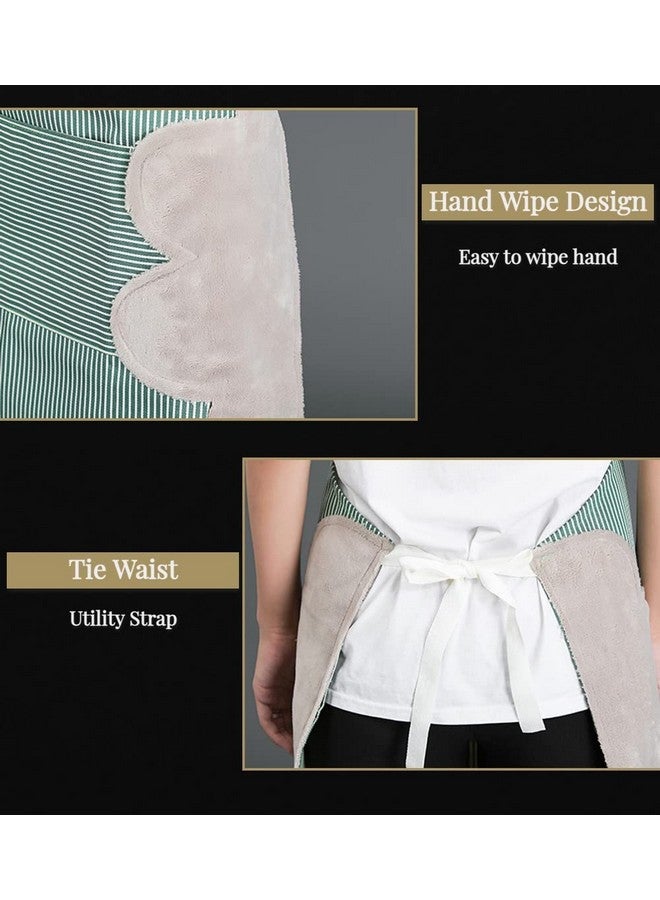 Leeonz مئزر ليونز® الشريطي للنساء والرجال مع جيب، مئزر مقاوم للماء للطهي وأعمال المنزل، مئزر طهاة المطبخ مع تصميم جيب لمسح اليدين للطهي، الخبز، الشواء، الرسم، clearance (أخضر) - Image 4