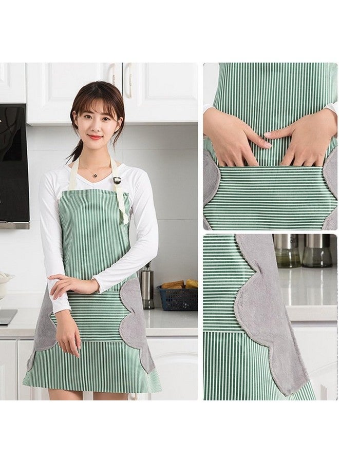 Leeonz مئزر ليونز® الشريطي للنساء والرجال مع جيب، مئزر مقاوم للماء للطهي وأعمال المنزل، مئزر طهاة المطبخ مع تصميم جيب لمسح اليدين للطهي، الخبز، الشواء، الرسم، clearance (أخضر) - Image 3