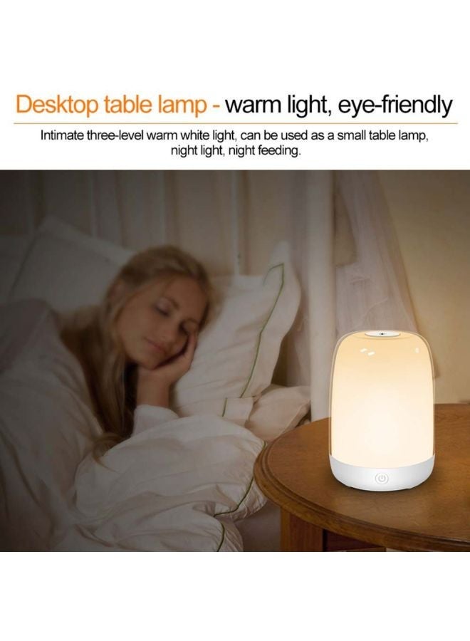 NIBEMINENT Touch Control Bedside Light Dimmable LED Lamp White/Grey 15x11.2x11.2cm - Image 4