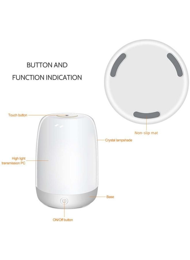 NIBEMINENT Touch Control Bedside Light Dimmable LED Lamp White/Grey 15x11.2x11.2cm - Image 3