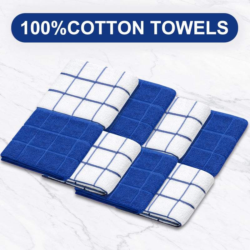 BSKSSK Oven Mitts Pot Holders Sets/Kitchen Towels and Dishcloths  Oven Gloves Kitchen Dish Towels 500 Degree Heat Resistant Potholders with Non-Slip Silicone Surface for Cooking  Grilling  Baking-Royal Blue - Image 5