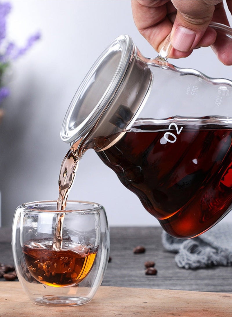 HOMESTAR Pour Over Coffee Dripper 600ML Glass Maker with Filter Cup and Paper Hand Drip Brewer Portable Handmade Kettle for Travel Camping Office Home - Image 2