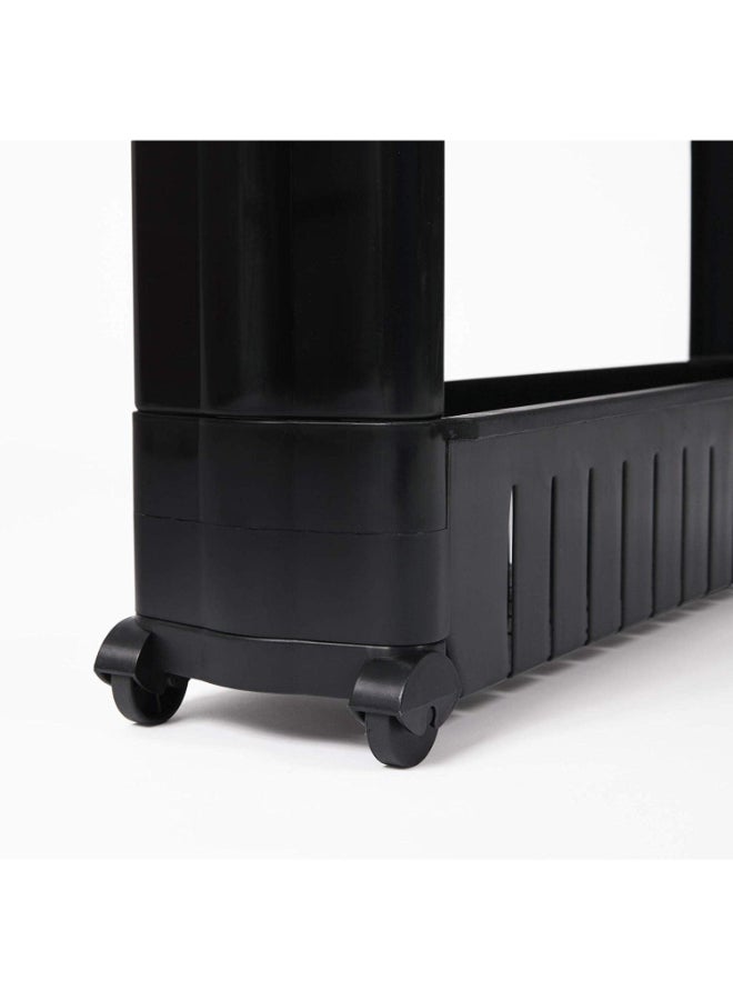 3-Tier Rack Shelf With Wheels Black - Image 2