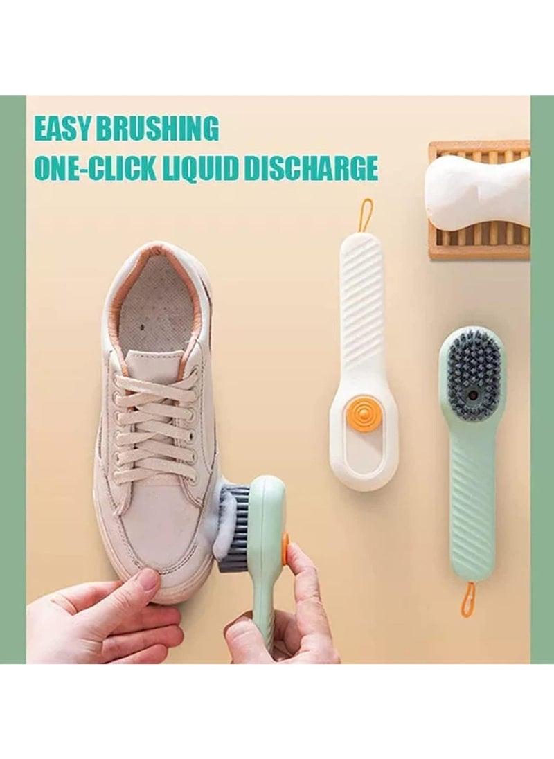 Generic 2PCS Multi-Function Hydraulic Cleaning Brush, Shoe Cleaning Brush, Laundry Brush, Scrub Brush with Soap Dispenser, Soft Laundry Clothes and Shoes Scrubbing Brush (Green)  - Image 3