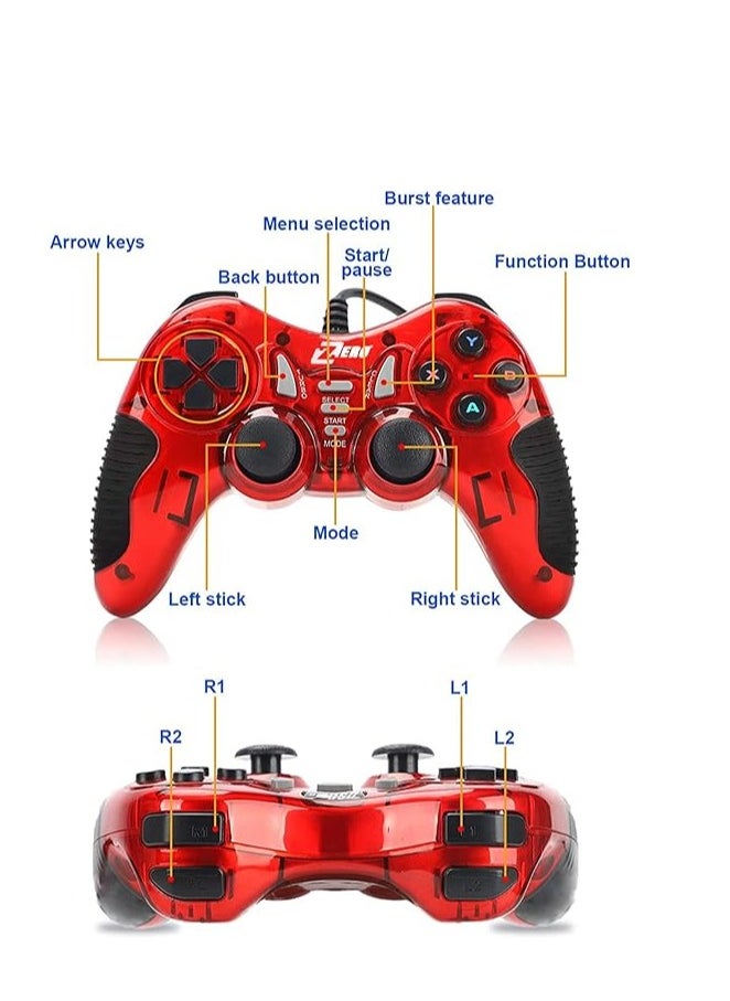 Generic - Zero ZR-5001 GamePad Trubo Joystick USB 1.5 meter cable - Red - Image 1