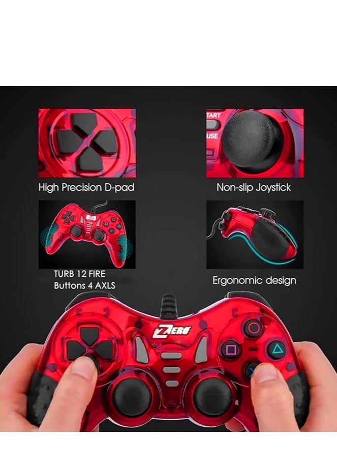 Generic - Zero ZR-5001 GamePad Trubo Joystick USB 1.5 meter cable - Red - Image 1