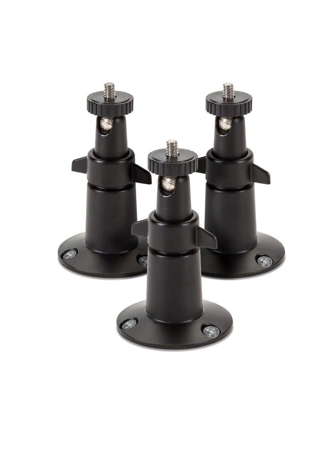 Wasserstein Adjustable Indoor/Outdoor Security Wall Mount for Arlo Pro, Pro 2, Pro 3, Pro 4, Pro 5, Arlo Ultra, and Other Compatible Models - Extra Flexibility for Your Arlo Camera (3-Pack, Black) - Image 1