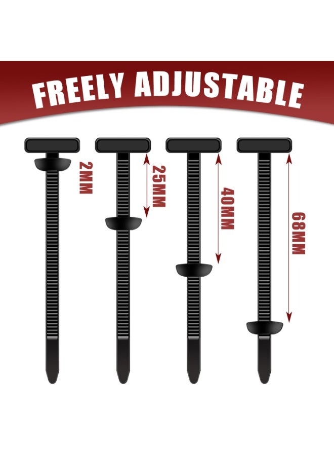 100 Pack Nylon Universal Cable Tie Buckle Zip Ties, Heavy Duty Self-Locking Push Pin Fasteners for Auto Car Repair Fender Bumper Trunk Liner - Image 2