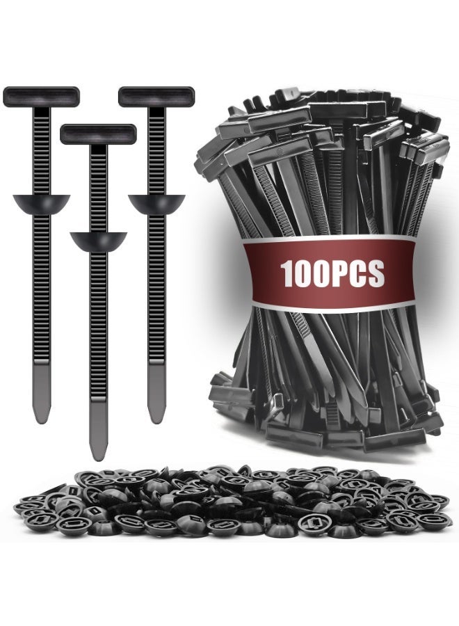 100 Pack Nylon Universal Cable Tie Buckle Zip Ties, Heavy Duty Self-Locking Push Pin Fasteners for Auto Car Repair Fender Bumper Trunk Liner - Image 1