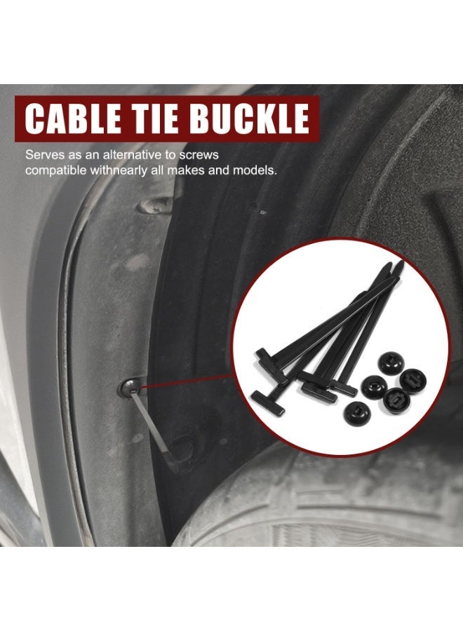100 Pack Nylon Universal Cable Tie Buckle Zip Ties, Heavy Duty Self-Locking Push Pin Fasteners for Auto Car Repair Fender Bumper Trunk Liner - Image 3