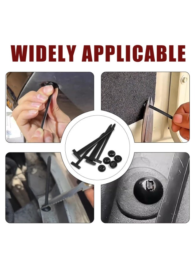 100 Pack Nylon Universal Cable Tie Buckle Zip Ties, Heavy Duty Self-Locking Push Pin Fasteners for Auto Car Repair Fender Bumper Trunk Liner - Image 4