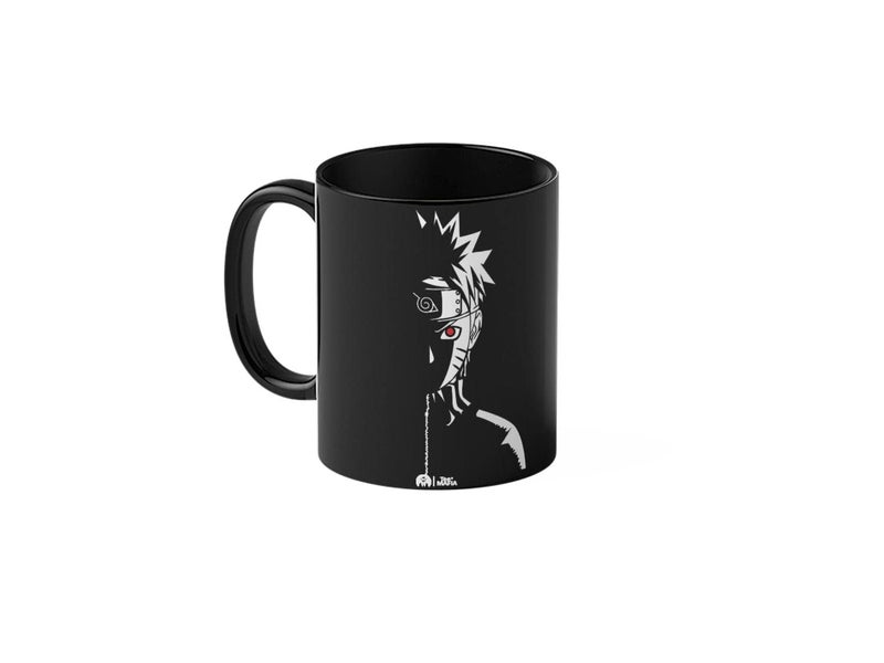 Tee Mafia Tee Mafia Naruto Anime Manga Art Cartoon Microwave and Dishwasher Safe Ceramic Coffee Mug with Print Black 330 ml - Image 1