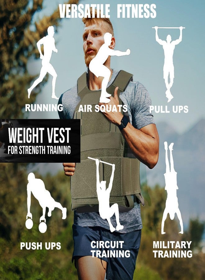 Miramrax Weighted Vest for Men and Women Adjustable Weight Vests Low Profil Vest Quick Release Strength and Endurance Training Fitness Tactical Running Workouts (Green) - Image 3