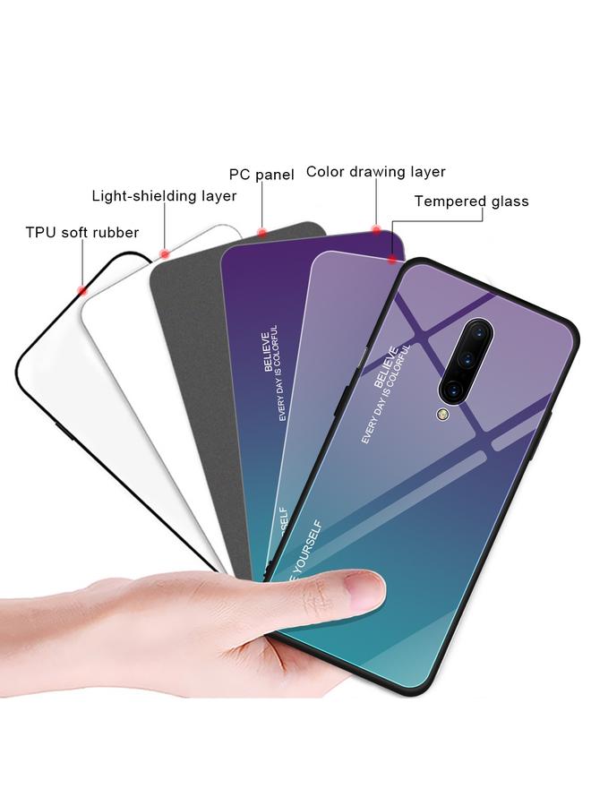 اس-توب جراب لهاتف OnePlus 7 Pro، جراب زجاجي متدرج الألوان - Image 4