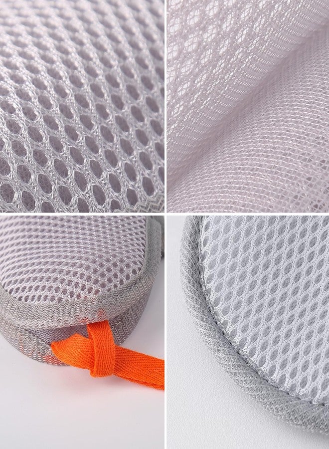 YudeWater 12 Pcs Mesh Soap Bags for Shower, Soap Saver Bag with Drawstring, Double-Sided Exfoliating Soap Pouch for Rich Lather, Bar Soap Body Face Cleaning, White and Gray - Image 5