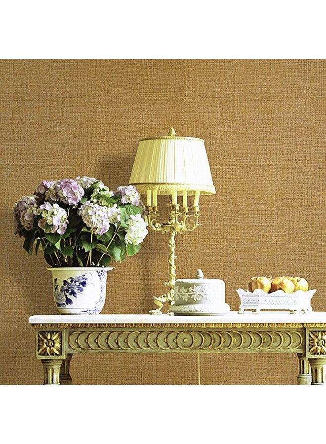 Wolpin Wall Sticker Wallpaper Grasscloth Pattern Living Room (45 x 600 cm) Furniture Self Adhesive Waterproof Design, Brown - Image 5