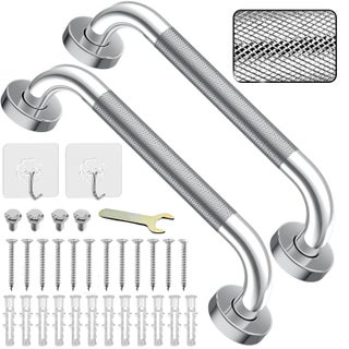 2 Pack 330mm 13inch Grab Bar Rail, 304 Stainless Non-Slip Bath Safe Handle