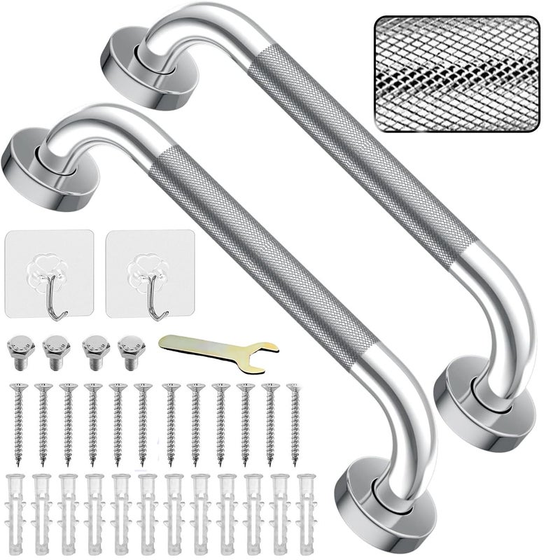 CHAMSUREUK 2 Pack 330mm 13inch Grab Bar Rail, 304 Stainless Non-Slip Bath Safe Handle - Image 1