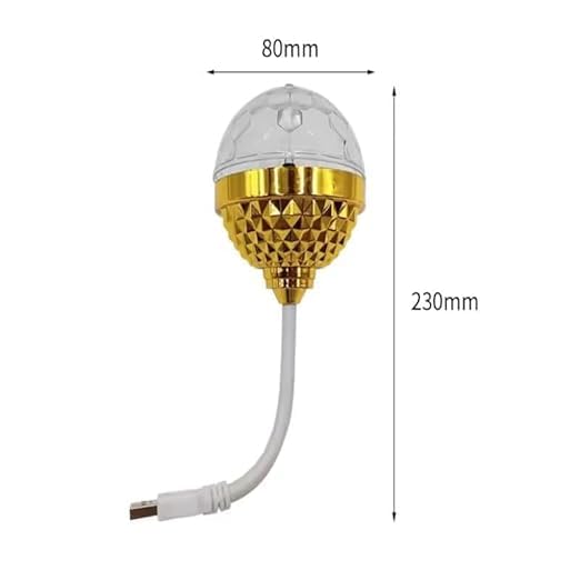 Krysnas Rotating Magic Ball Light with Lamp Holder Set Retro Disco Lights Colorful Disco Rotating Magic Ball Light Bulb with Sockets Magic Ball RGB LED Stage Light Pcs of 1 - Image 3