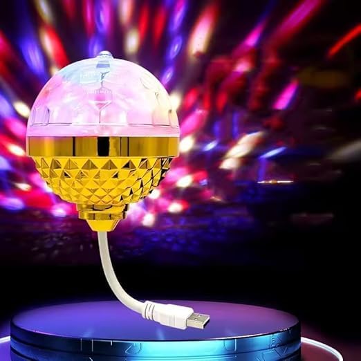Krysnas Rotating Magic Ball Light with Lamp Holder Set Retro Disco Lights Colorful Disco Rotating Magic Ball Light Bulb with Sockets Magic Ball RGB LED Stage Light Pcs of 1 - Image 1