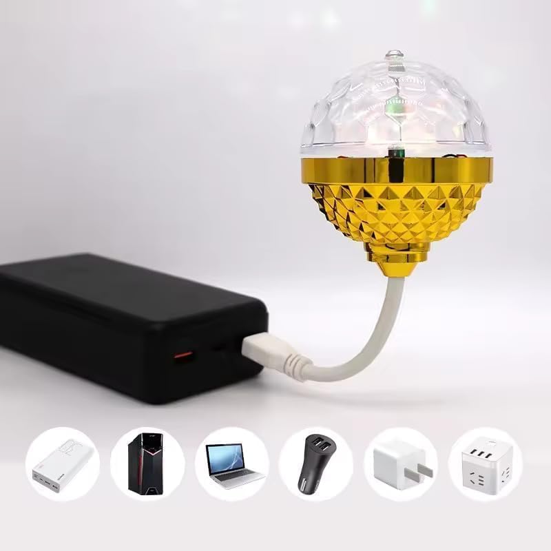 Krysnas Rotating Magic Ball Light with Lamp Holder Set Retro Disco Lights Colorful Disco Rotating Magic Ball Light Bulb with Sockets Magic Ball RGB LED Stage Light Pcs of 1 - Image 2