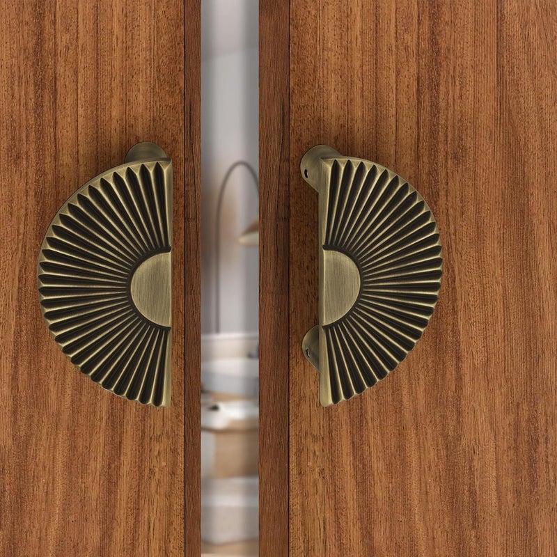 HARMONUS 8inches Round Shape Glass Door Handles for Main Door Antique Door Handles Wardrobe Handles Handles for Glass DoorsGlass Door Pull Handle Pack of 1 SetHI615 Antique Finish - Image 1