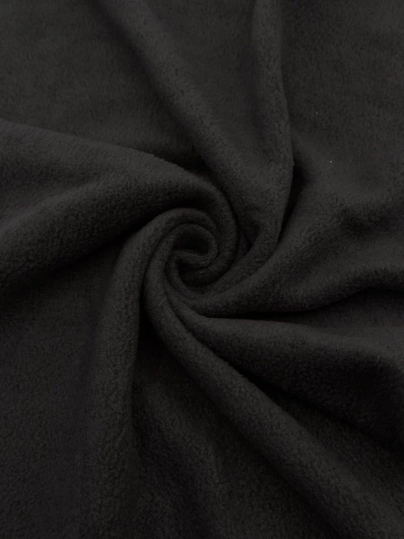 Eovea - Polar Fleece Fabric By The Yard - Soft Anti-Pill  Warm & Cozy Material For Blankets  Clothing  Crafts  Pet Beds & Diy Sewing - 60  Wide  Solid (Black  1/2 Yard) - Image 1