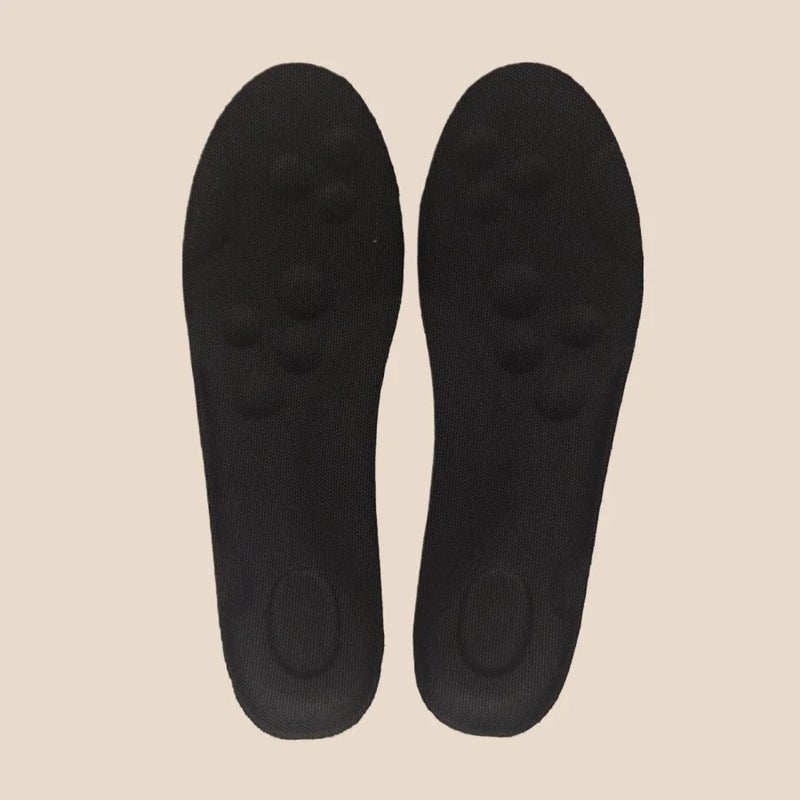 High Elasticity Latex Sport Insoles - Soft Shoe Pads, Arch Support, Breathable & Shock Absorbing - 2pcs Black - Image 5