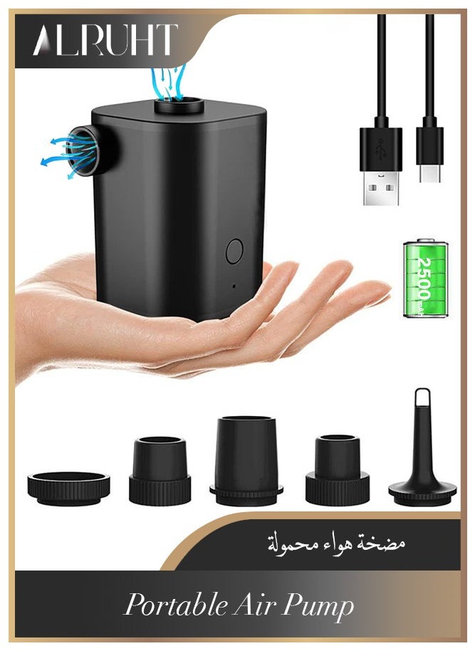 الروهيت مضخة هواء محمولة، مضخة هواء قابلة لإعادة الشحن مع USB، نفخ سريع وتفريغ للفراش الهوائي، ألعاب حمام السباحة، العوامات، حلقات السباحة، سرير هوائي، أكياس تخزين مفرغة من الهواء  - Image 1
