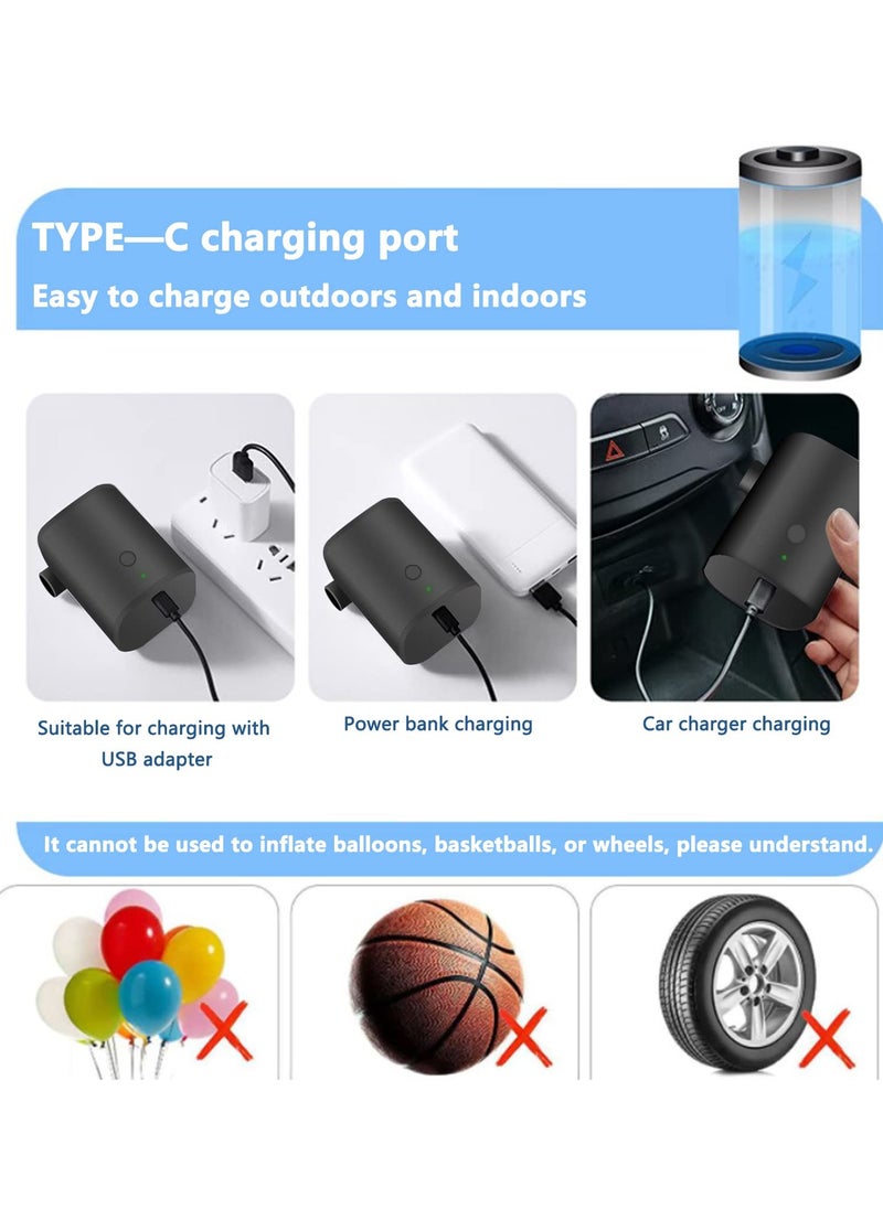 الروهيت مضخة هواء محمولة، مضخة هواء قابلة لإعادة الشحن مع USB، نفخ سريع وتفريغ للفراش الهوائي، ألعاب حمام السباحة، العوامات، حلقات السباحة، سرير هوائي، أكياس تخزين مفرغة من الهواء  - Image 4