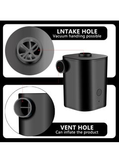 Alruht Portable Air Pump, Rechargeable Air Pump with USB, Quick Inflate Deflate for Air Mattress, Pool Toys, Floats, Swimming Ring, Air Bed, Vacuum Storage Bags  - Image 3