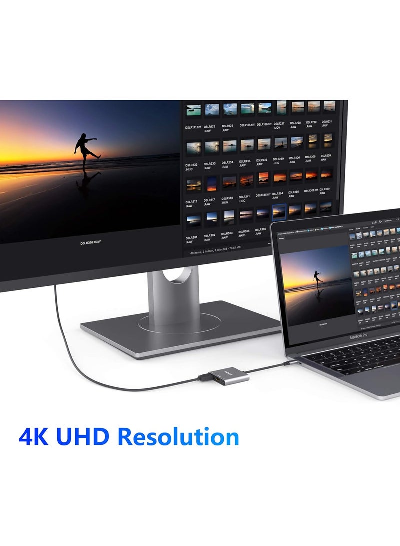 Mokin USB-C to HDMI Multiport Adapter – 3-in-1 Type-C Hub with 4K HDMI Output, USB 3.0 Port & PD 3.0 60W Charging, Thunderbolt 3 Compatible, 5Gbps Data Transfer for MacBook Pro/Air, iPad Pro, Galaxy S24/S23, Laptop & More - Image 3