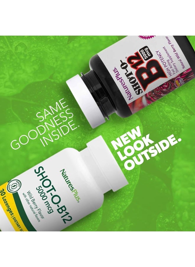 NaturesPlus لوذعات شوت-أو-بي12 بنكهة التوت البري لدعم الطاقة - Image 2