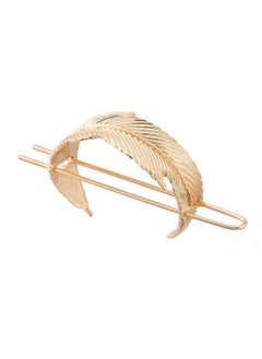 Fodattm Creative Alloy Leaf Hair Cuff Hair Stick Hairpin Hair Accessories Minimalist Hair Clip Hair Barrette Feather Bun Holder Vintage Bun Cage For Women Lady (Gold)  - Image 1