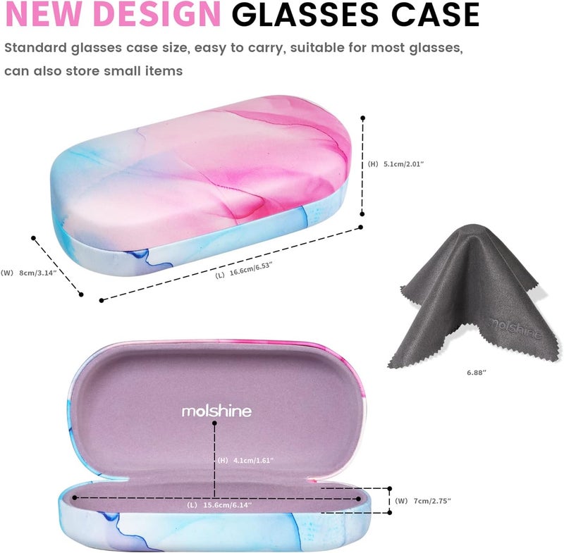 molshine Hard Sunglasses Case, Classic, Colourful and Large Hard Case Glasses Case, Lightweight and Portable - Image 2