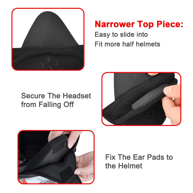 iGuerburn Half Helmet Ear Pads Speaker Pockets, Bluetooth Motorcycle Helmet Speakers Pouches 1/2 Helmet Accessories Ear Protection Reduce Wind Noise, 1 Pair - Image 5