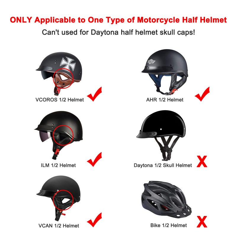 iGuerburn Half Helmet Ear Pads Speaker Pockets, Bluetooth Motorcycle Helmet Speakers Pouches 1/2 Helmet Accessories Ear Protection Reduce Wind Noise, 1 Pair - Image 4
