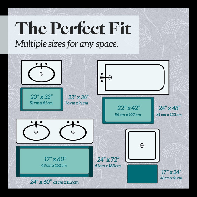 Genteele Bath Mats for Bathroom Non Slip - Teal 20"" x 32"" Memory Foam Bathroom Rugs - Quick Dry Bath Mat - Image 3