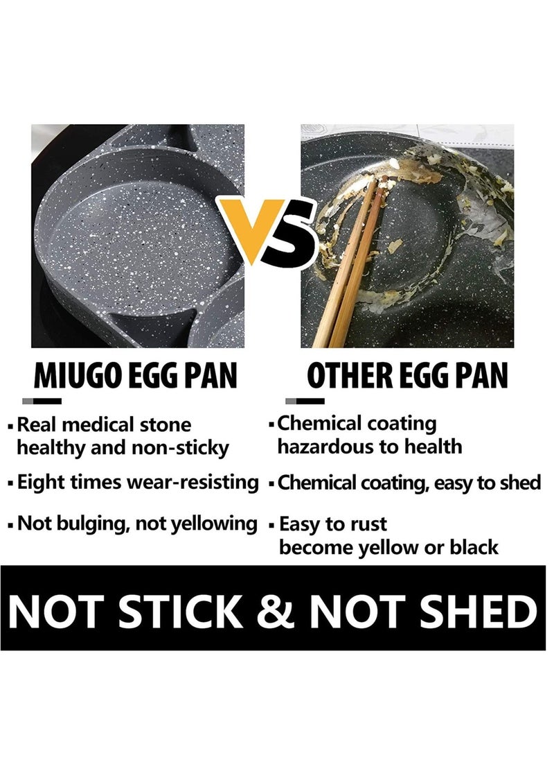 JAJEEK four-cup egg pan, medical stone non-stick frying pan, compatible with all heat sources (3-inch eggs) - Image 2