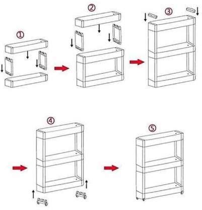 NEWON 3 Tier Kitchen Storage Organizer Rack Holder with Wheels(3 Layer, White) - Image 4